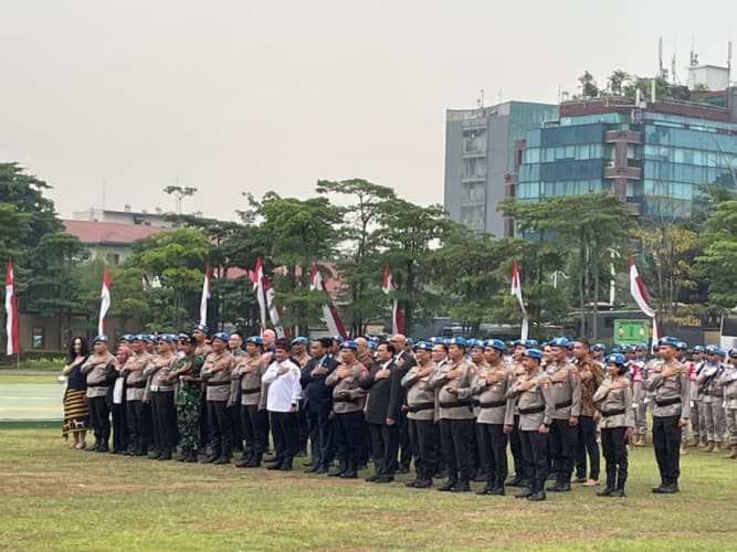 Kapolri Pimpin Upacara Pelepasan Garbha Satgas FPU 5 MINUSCA 