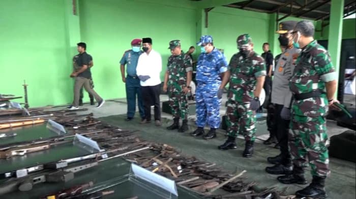 700 Senjata Rakitan Dimusnahkan Korem 152 Babullah Maluku Utara 