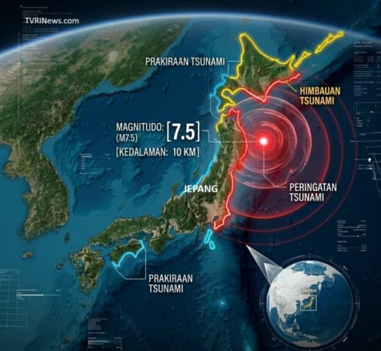 Jepang Waspada Tsunami Usai Gempa Susulan  M7,5
